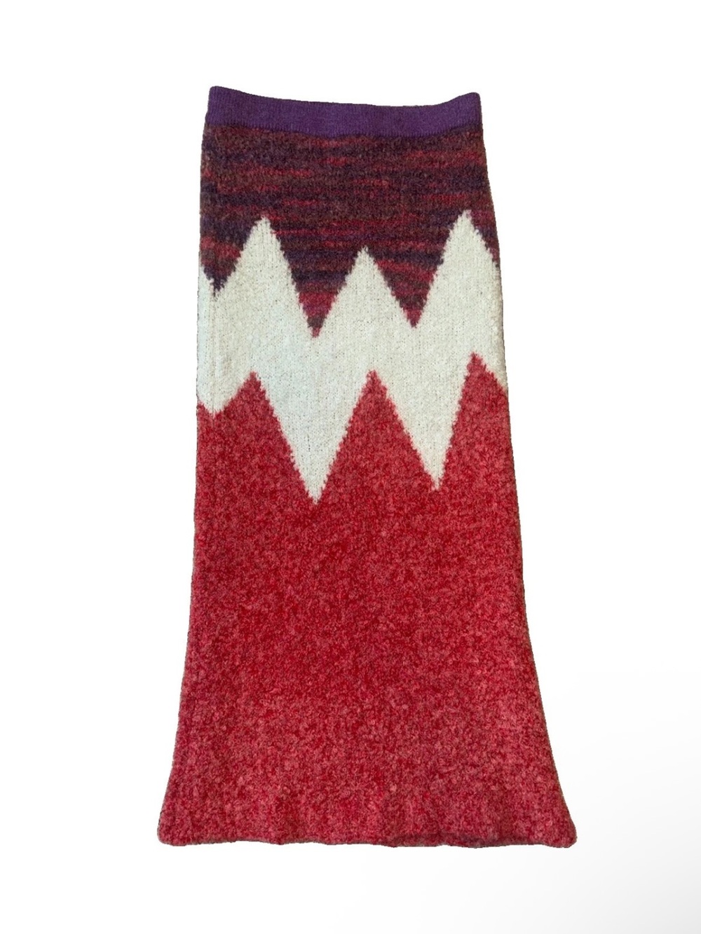 Andersson Bell Bea Bubble Knit Chevron Midi Skirt XS Alpaca Wool Boucie Korea